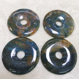 2PCS Indian Agate Stone Pendants Green Aventurine Donuts 50MM