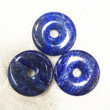 2PCS Lapis Lazuli Stone Pendants Donuts Shape For Necklace Making