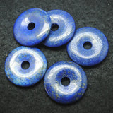 2PCS Lapis Lazuli Stone Pendants Donuts Shape Necklace Making