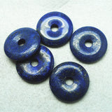 2PCS Lapis Lazuli Stone Pendants Donuts Shape Necklace Making
