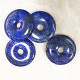 2PCS Lapis Lazuli Stone Pendants Donuts Shape For Necklace Making