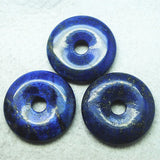 2PCS Lapis Lazuli Stone Pendants Donuts Shape Necklace Making