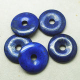 2PCS Lapis Lazuli Stone Pendants Donuts Shape Necklace Making