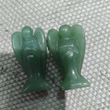 2PCS Pyrite Stone Angel 40X24MM Green Aventurine Rose Quartz Jade DIY Handcraft