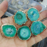 2PCS Nature Stone Pendants 25-35MM Big Size for Necklace Making DIY