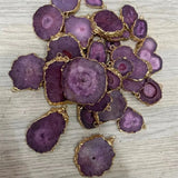 2PCS Nature Stone Pendants 25-35MM Big Size for Necklace Making DIY