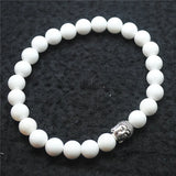 2PCS Mother Of Pearl Shell Bracelets 8MM Jewelry