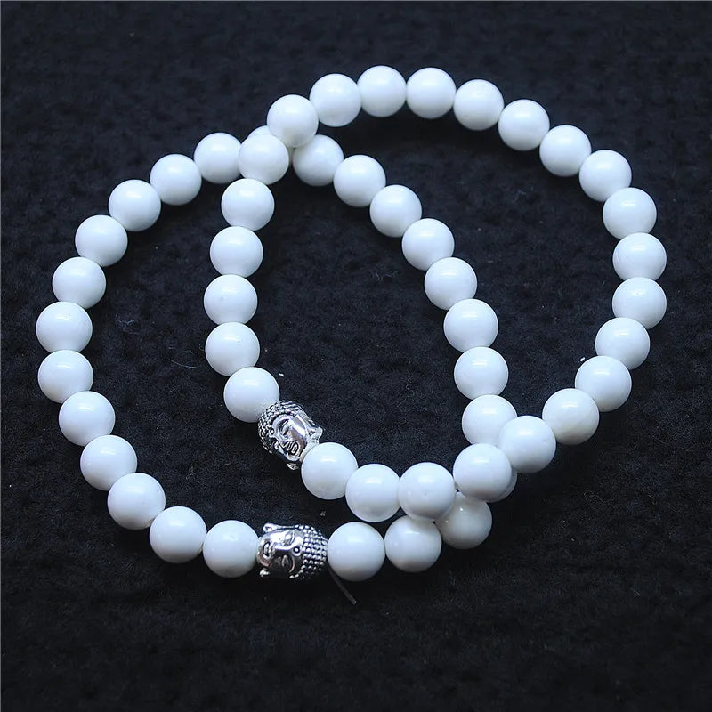 2PCS Mother Of Pearl Shell Bracelets 8MM Jewelry