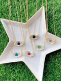 Colorful Crystals Eye Pendant Necklaces Wedding Jewelry Collares Choker