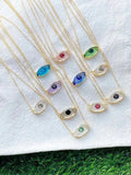 Colorful Crystals Eye Pendant Necklaces Wedding Jewelry Collares Choker