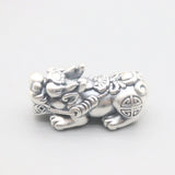 Pure Sterling Silver S925 Pixiu Figure Bead Pendant 29*14mm