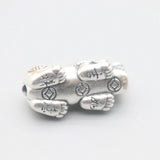Pure Sterling Silver S925 Pixiu Figure Bead Pendant 29*14mm