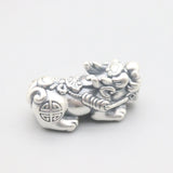 Pure Sterling Silver S925 Pixiu Figure Bead Pendant 29*14mm