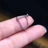 2PCS Stainless Steel Lip Piercing Chain Labret Lip Stud Body Jewelry
