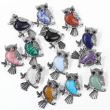 2PCS Owl Shape Quartzs Lapis Charms Beads For DIY Jewelry Making
