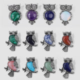 2PCS Owl Shape Quartzs Lapis Charms Beads For DIY Jewelry Making