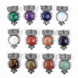 2PCS Owl Shape Quartzs Lapis Charms Beads For DIY Jewelry Making
