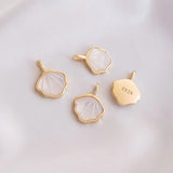 2PCS Shell Pendant Charms for Jewelry Making DIY Brass Accessories