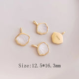 2PCS Shell Pendant Charms for Jewelry Making DIY Brass Accessories