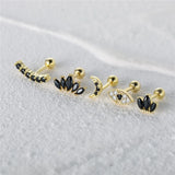 925 Silver Zircon Stud Earring Butterfly Bee Heart Cartilage Earring
