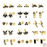 925 Silver Zircon Stud Earring Butterfly Bee Heart Cartilage Earring