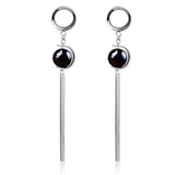 2PCS Punk Dangle Chain Ear Tunnels Plugs Earrings Stretcher Gauges Ear Piercing