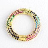 2PCS Rainbow CZ Pave Clasp Round Heart Lightning Shape Carabiner Clasp
