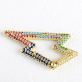 2PCS Rainbow CZ Pave Clasp Round Heart Lightning Shape Carabiner Clasp