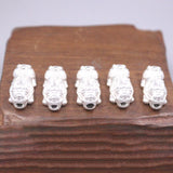 2PCS Real S999 Fine Silver Pendant Lucky Coin Pixiu Transfer Bead 23x11mm