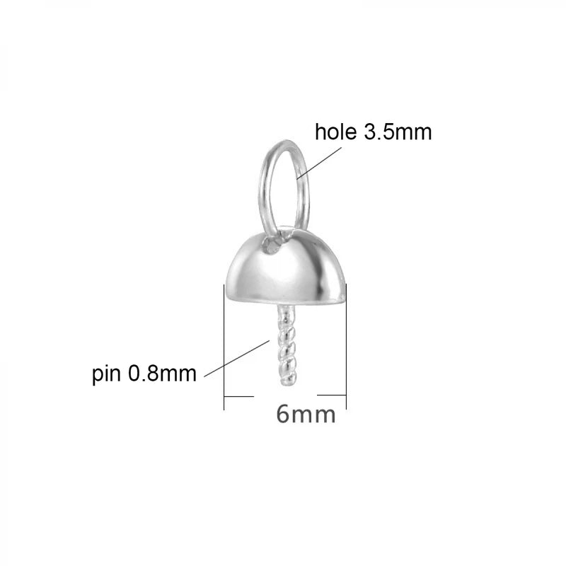 2PCS S925 Silver Screw Eye Pins for DIY Charms Jewelry