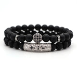 Couple Round Ball Bracelet Beads CZ Zircon Bracelets