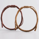 2PCS Tibetan Buddhist Lucky Knots Rope Bracelets Adjustable Braided Bangle
