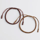 2PCS Tibetan Buddhist Lucky Knots Rope Bracelets Adjustable Braided Bangle