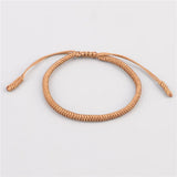 2PCS Tibetan Buddhist Lucky Knots Rope Bracelets Adjustable Braided Bangle