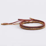 2PCS Tibetan Buddhist Lucky Knots Rope Bracelets Adjustable Braided Bangle