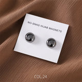 2PCS Safe Macaron Hijab Brooch Plating Magnetic Hijab Clip No Hole Pins