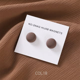 2PCS Safe Macaron Hijab Brooch Plating Magnetic Hijab Clip No Hole Pins
