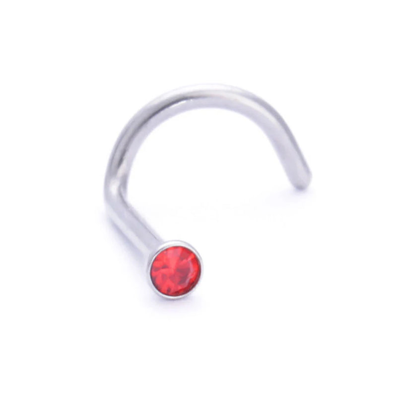 2PCS Heart Nose Ring Set Surgical Steel L Shape Nose Stud Star Square Rings