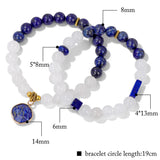2PCS/Set Jades Stone Bracelet For Men Women