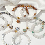 2PCS/Set Jades Stone Bracelet For Men Women