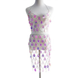 2PCS Women Sequins Body Chain Halter Bra Top Chest Chain Girl Accessories