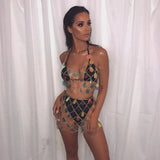 2PCS Women Sequins Body Chain Halter Bra Top Chest Chain Girl Accessories