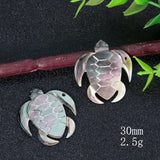 2PCS Shell Carved Turtle Pendant Mother of Pearl Charms for Jewelry Making