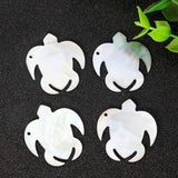 2PCS Shell Carved Turtle Pendant Mother of Pearl Charms for Jewelry Making