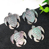 2PCS Shell Carved Turtle Pendant Mother of Pearl Charms for Jewelry Making