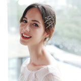 2PCS Rhinestone Snowflake Hair Clips Christmas Gift Crystal Hairpins