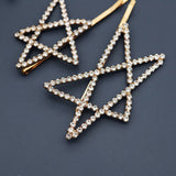 2PCS Rhinestone Snowflake Hair Clips Christmas Gift Crystal Hairpins