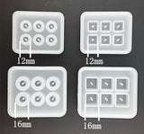 2PCS Silicone Mold for Jewelry Beads 12mm 16mm Cube Ball with Hole Epoxy Resin C