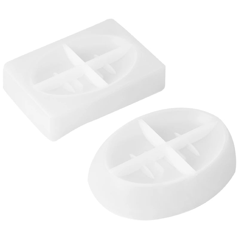 2PCS Silicone Soap Dish Resin Mold Oval/Square Drain Soap Box Epoxy Resin