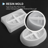 2PCS Silicone Soap Dish Resin Mold Oval/Square Drain Soap Box Epoxy Resin
